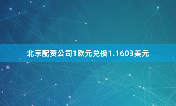 北京配资公司1欧元兑换1.1603美元