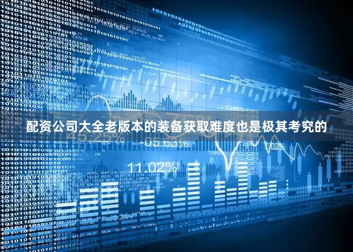 配资公司大全老版本的装备获取难度也是极其考究的